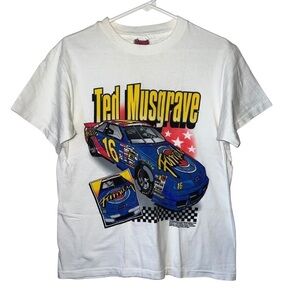 Vintage Ted Musgrave NASCAR Ford Racing The Family Channel T-shirt Med (38-40)